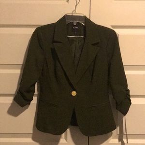 NWT XOXO green blazer with gold button size small.